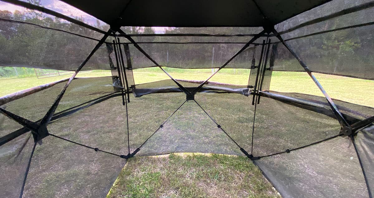 Inside view of the TideWe See Through Hunting Blind.