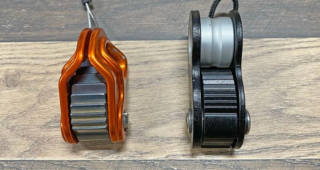 Photo showing the teeth of both the Ropeman 1 and Kong Duck ascenders.