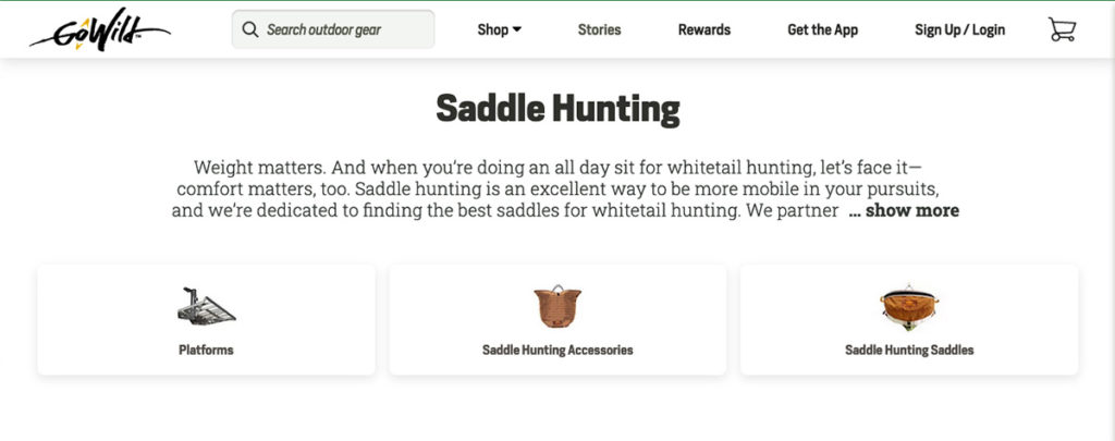 Screenshot of the GoWild website.