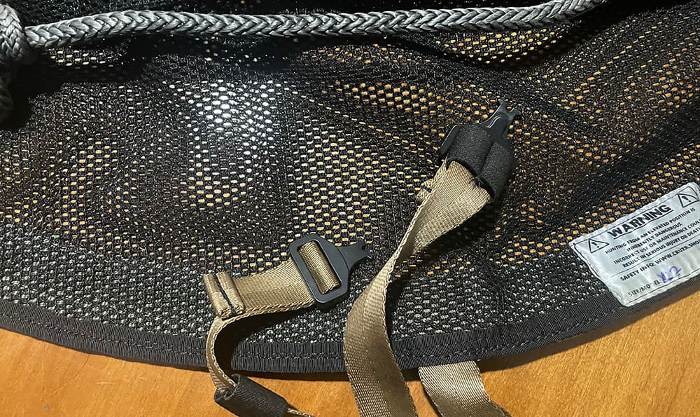 Closeup of the CRUZR XC's metal leg buckles.